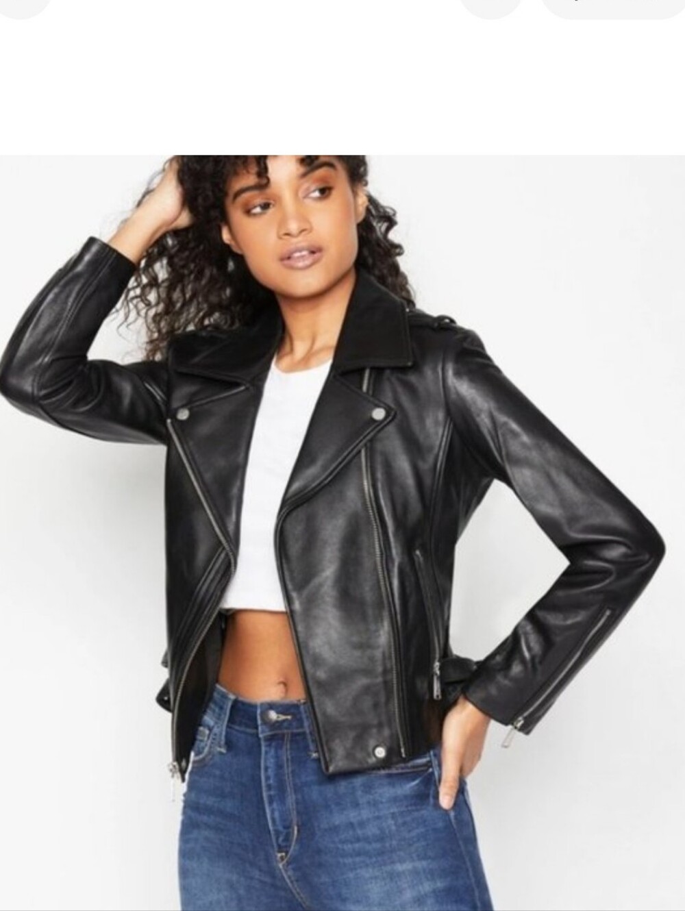 BCBG Leather Moto Jacket.